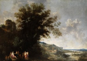 Paysage idéal avec figures antiques - Frans Wouters